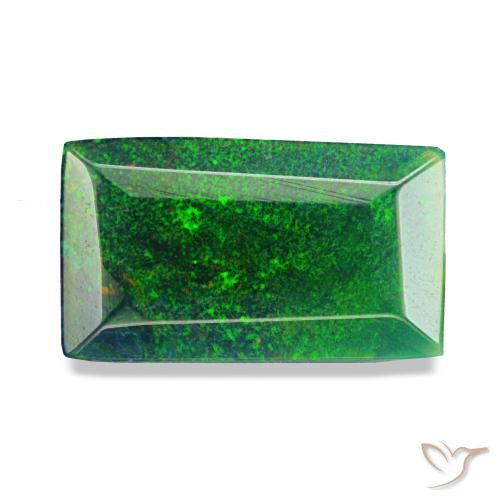 Opale nero naturale multicolore da 1,53 ct, baguette, traslucido