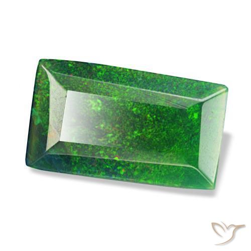 Opale nero naturale multicolore da 1,53 ct, baguette, traslucido