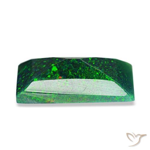 Opale nero naturale multicolore da 1,53 ct, baguette, traslucido