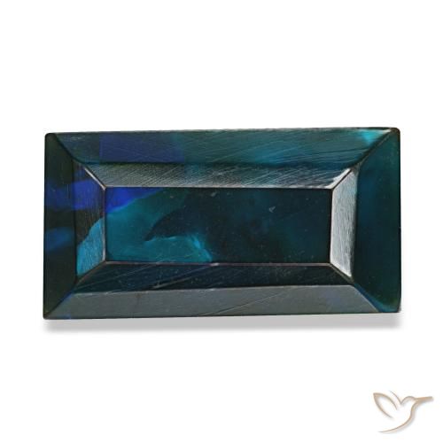 2.54ct multicolore opale nero, baguette, opaco