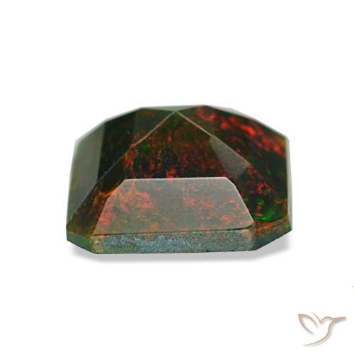 Opale nero naturale multicolore da 1,04 ct, taglio smeraldo, opaco