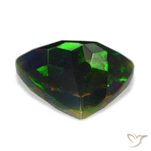 Opale nero naturale multicolore da 1,40 ct, trillion, opaco