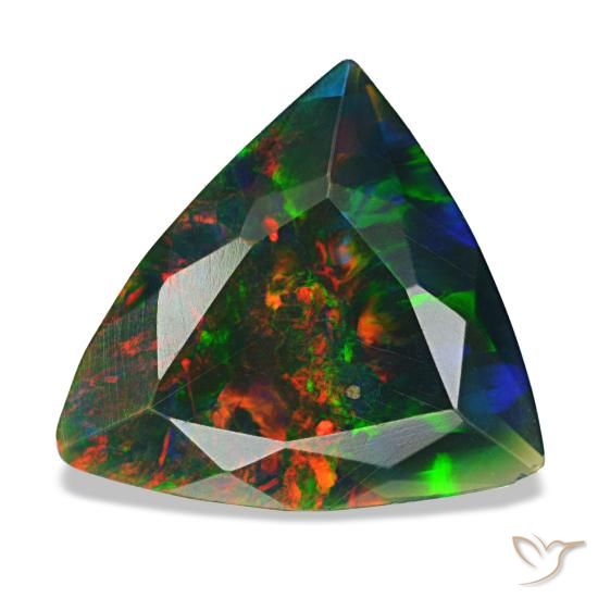 1.53ct multicolore opale nero, trillion, opaco