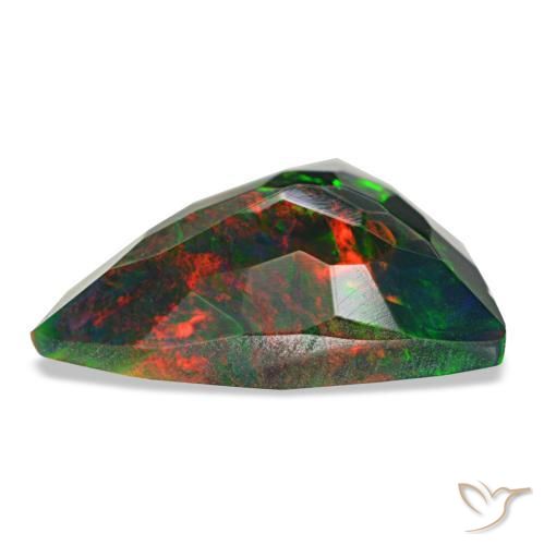 Opale nero naturale multicolore da 1,53 ct, trillion, opaco
