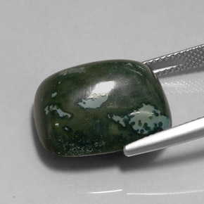 Eliotropio naturale verde da 18,96 ct, taglio a cuscino, opaco