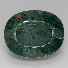 Eliotropio naturale verde da 16,97 ct, taglio ovale, opaco