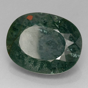 Eliotropio naturale verde da 16,97 ct, taglio ovale, opaco