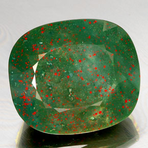 Pietra del sangue Verde maculato naturale da 46.82 ct, Taglio a cuscino, Opaco