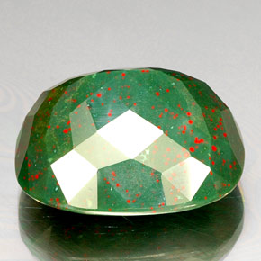 Pietra del sangue Verde maculato naturale da 46.82 ct, Taglio a cuscino, Opaco
