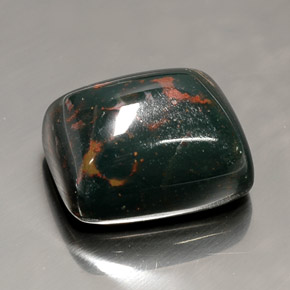 Eliotropio naturale verde da 26,05 ct, taglio a cuscino, opaco
