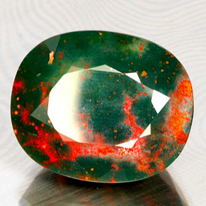 Eliotropio naturale verde da 19,44 ct, taglio ovale, opaco