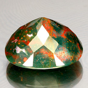 Eliotropio naturale verde da 19,44 ct, taglio ovale, opaco