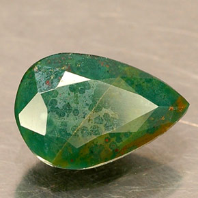 Eliotropio naturale verde da 0,63 ct, taglio a pera, opaco