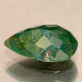 Eliotropio naturale verde da 0,63 ct, taglio a pera, opaco