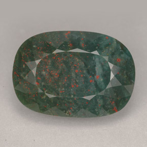 Eliotropio naturale verde da 20,24 ct, taglio a cuscino, opaco