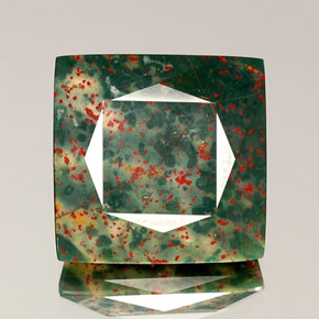 Eliotropio naturale verde da 21,53 ct, quadrato, opaco