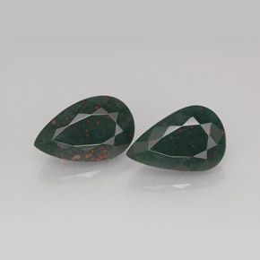 Gemme di Pietra del sangue Verde maculato naturale da  ct, Forma a pera, Opaco