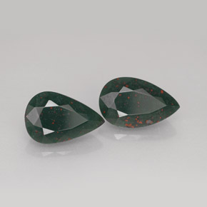 Gemme di Pietra del sangue Verde maculato naturale da  ct, Forma a pera, Opaco