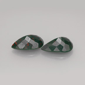 Gemme di Pietra del sangue Verde maculato naturale da  ct, Forma a pera, Opaco