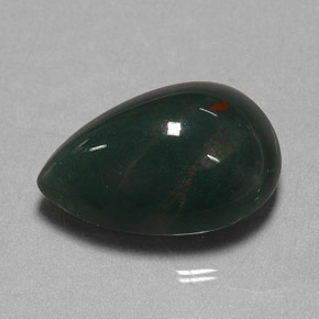 Eliotropio naturale verde da 11,41 ct, taglio a pera, opaco