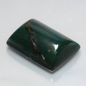 Eliotropio naturale verde da 17,26 ct, baguette, opaco
