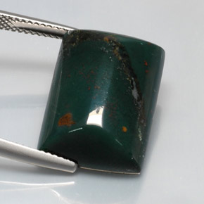 Eliotropio naturale verde da 17,26 ct, baguette, opaco