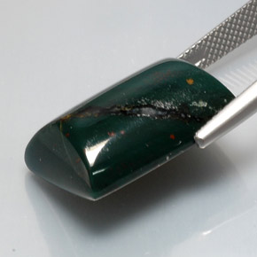 Eliotropio naturale verde da 17,26 ct, baguette, opaco