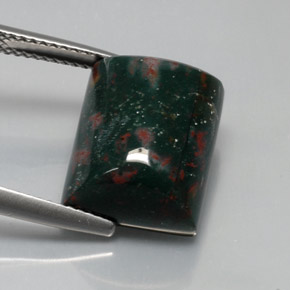 Eliotropio naturale verde da 10,72 ct, baguette, opaco