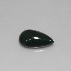 Eliotropio naturale verde da 1,66 ct, taglio a pera, opaco