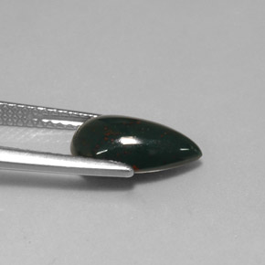 Eliotropio naturale verde da 1,66 ct, taglio a pera, opaco