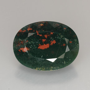 Eliotropio naturale verde da 19,37 ct, taglio ovale, opaco