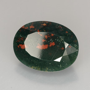Eliotropio naturale verde da 19,37 ct, taglio ovale, opaco