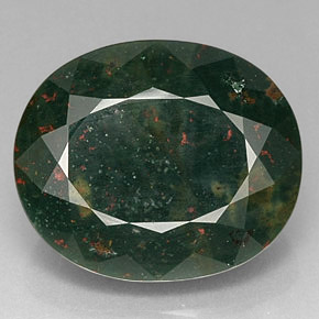 Eliotropio naturale verde da 24,04 ct, taglio ovale, opaco
