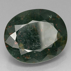 Eliotropio naturale verde da 24,04 ct, taglio ovale, opaco