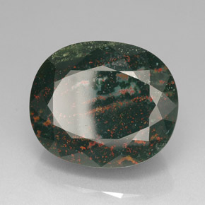Eliotropio naturale verde da 76,20 ct, taglio ovale, opaco