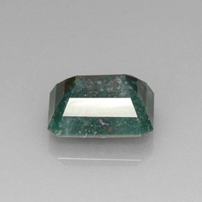 Eliotropio naturale verde da 8,62 ct, taglio smeraldo, opaco