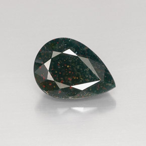 Eliotropio naturale verde da 6,96 ct, taglio a pera, opaco