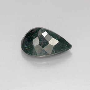 Eliotropio naturale verde da 6,96 ct, taglio a pera, opaco
