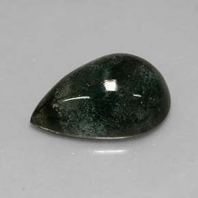 Eliotropio naturale verde da 2,71 ct, taglio a pera, opaco