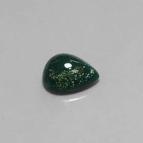 Eliotropio naturale verde da 2,88 ct, taglio a pera, opaco