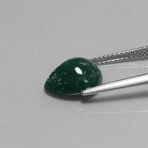 Eliotropio naturale verde da 2,88 ct, taglio a pera, opaco
