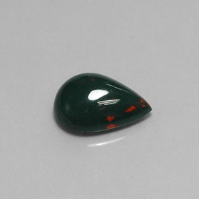 Eliotropio naturale verde da 6,05 ct, taglio a pera, opaco