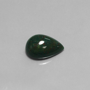 Eliotropio naturale verde da 5,86 ct, taglio a pera, opaco