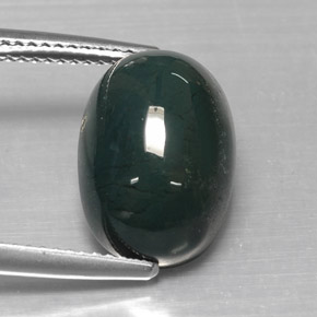 Eliotropio naturale verde da 7,81 ct, taglio ovale, opaco