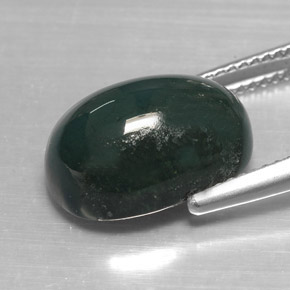 Eliotropio naturale verde da 7,81 ct, taglio ovale, opaco