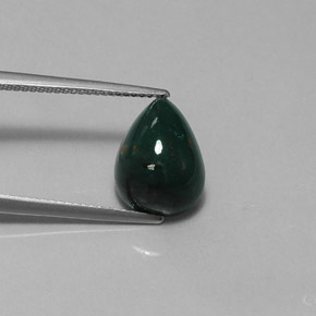 Eliotropio naturale verde da 4,59 ct, taglio a pera, opaco