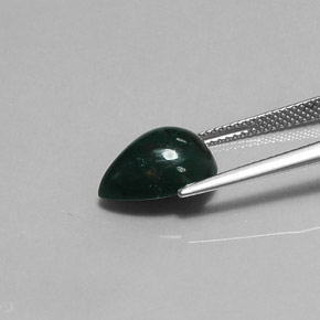 Eliotropio naturale verde da 4,59 ct, taglio a pera, opaco