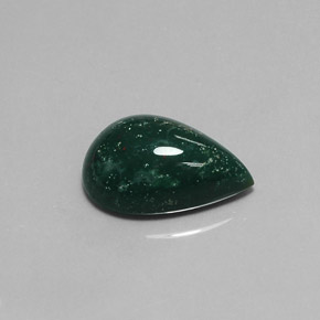Eliotropio naturale verde da 9,87 ct, taglio a pera, opaco