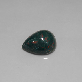 Eliotropio naturale verde da 15,43 ct, taglio a pera, opaco