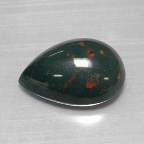 Eliotropio naturale verde da 12,07 ct, taglio a pera, opaco